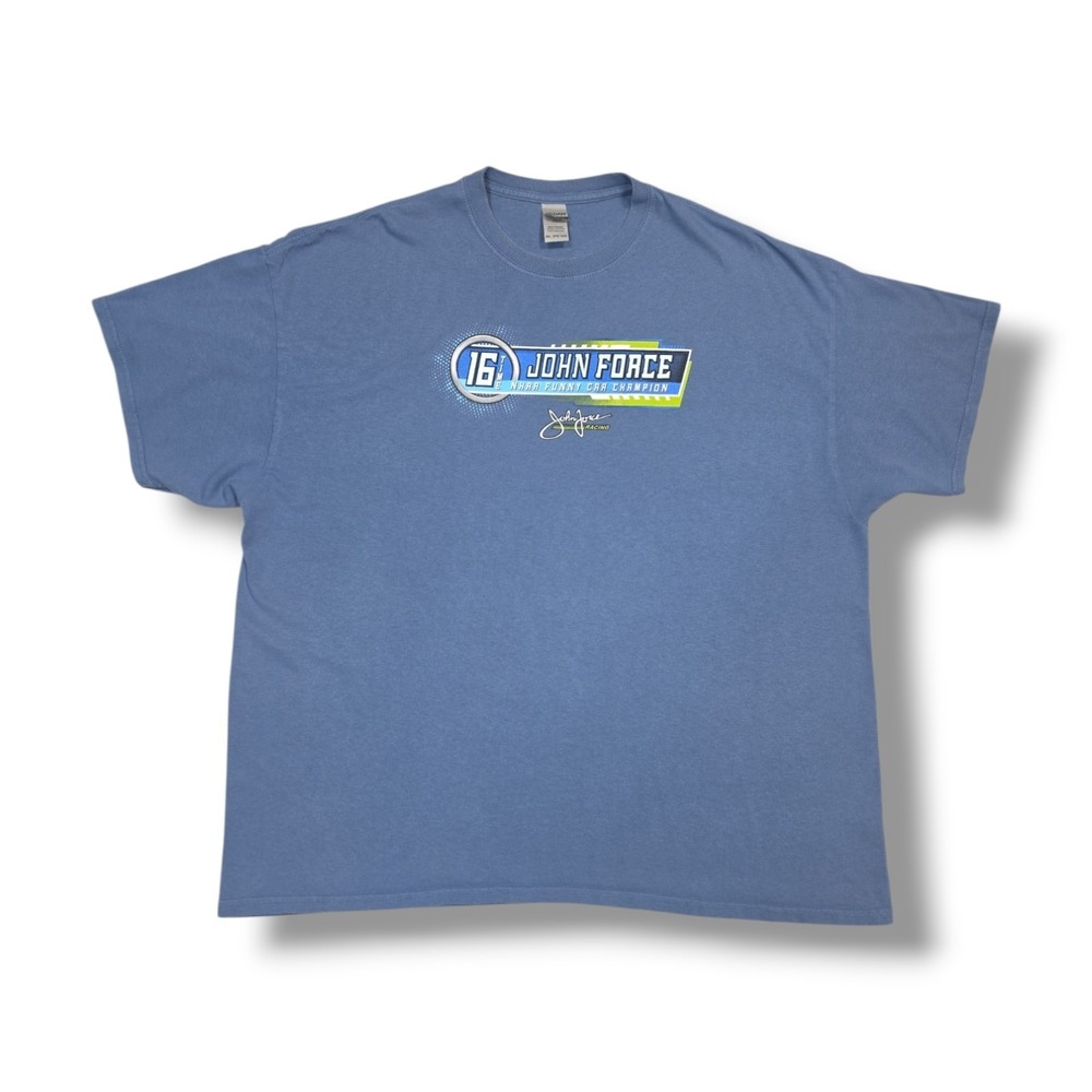 John Force 16 Time NHRA Funny Car‎ Champion 2020 Blue T-Shirt Men's 2XL